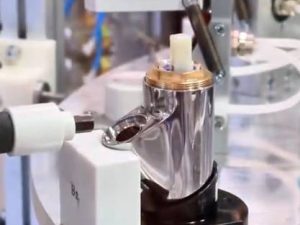 Bathroom faucet assembling machine